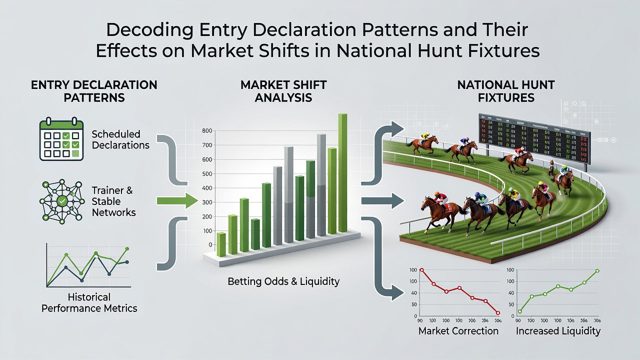 Analysis graphic comparing pre-declaration and post-declaration odds spreads at National Hunt meetings